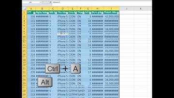 Phím tắt căn chỉnh dòng cột nhanh trong Excel