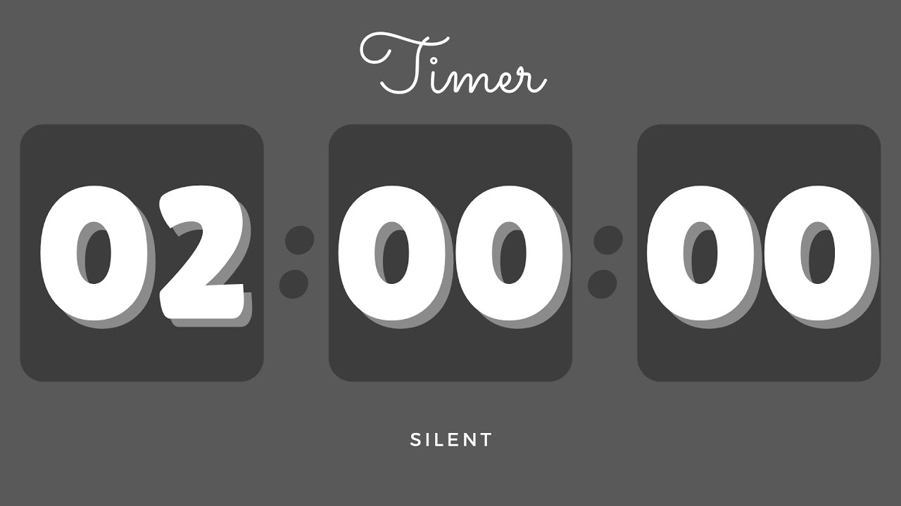 🖤 2 Hours Silent Timer with Cute Ending Alarm | Pastel Dark Timer