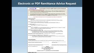Electronic (ERA) or PDF Remittance Advice Request Form Instructions