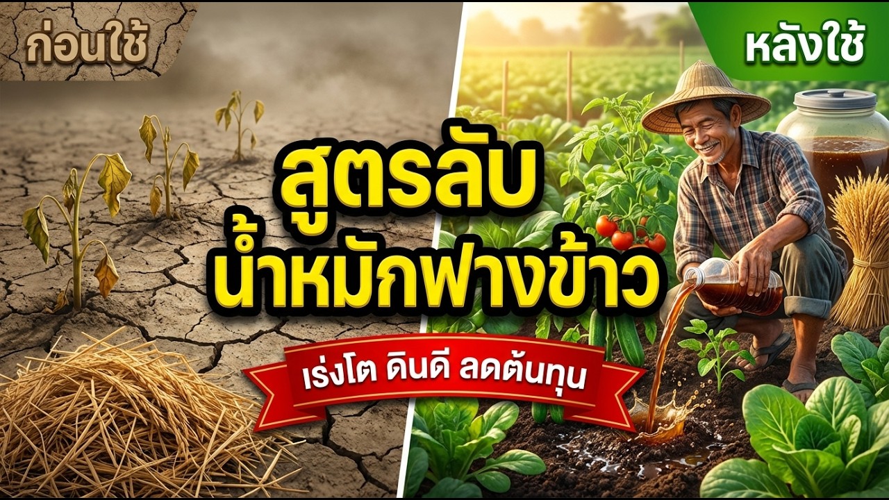 วิธีทำน้ำหมักจากฟางข้าว สูตรง่าย เร่งโต เห็นผลไว