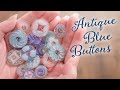 【プラバン×ペーストクレイ】アンティークな青いボタン DIY Antique blue buttons [ときどきASMR]