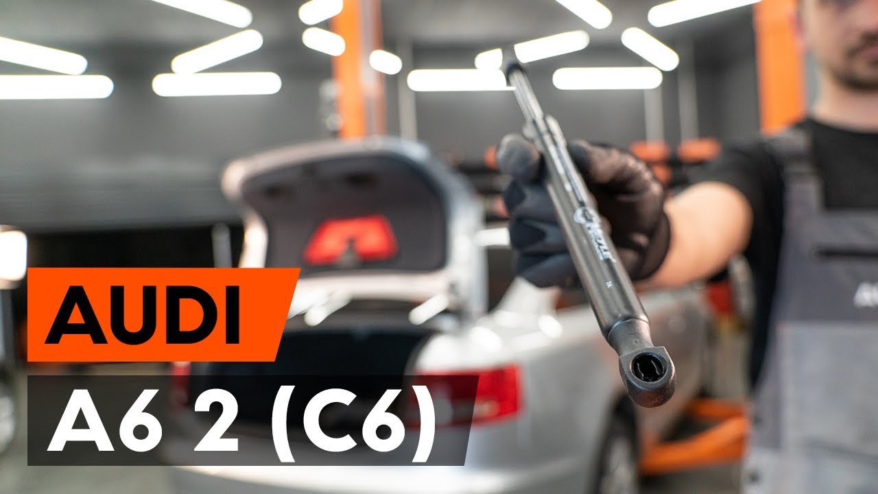 How to change gas struts / tailgate struts on AUDI A6 (C6) [TUTORIAL AUTODOC]