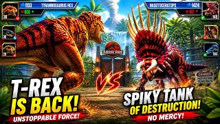 🔥 T-REX vs NASUTOCERATOPS! EPIC Dinosaur Battle 🦖 Who Will Dominate? | Jurassic World