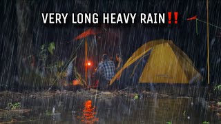 VERY LONG HEAVY RAIN IN OUR NOT SOLO CAMPING‼️NOT SOLO CAMPING IN LONG SUPER RAIN