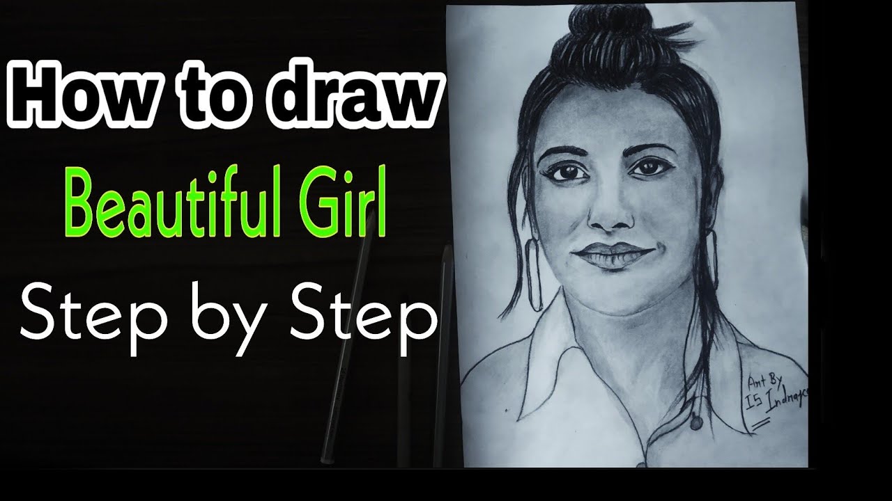 How to draw a girl face with pencil sketch step by step Beautiful