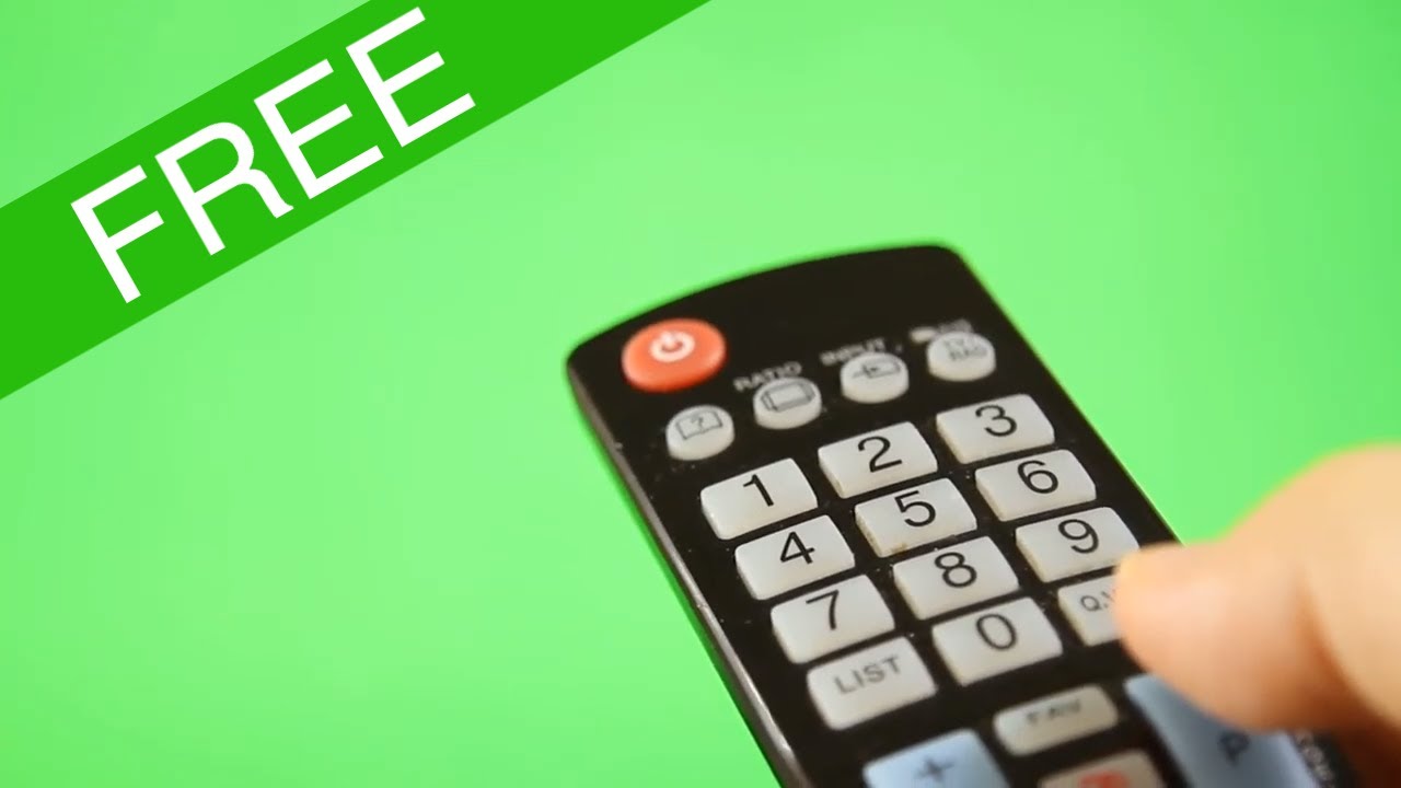 TV remote control isolated on green screen during Bingewatching YouTube