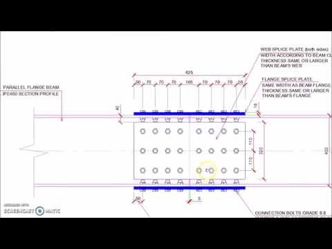 Steel Beam Bolted Plate Splice Connection Detail Drawing Youtube