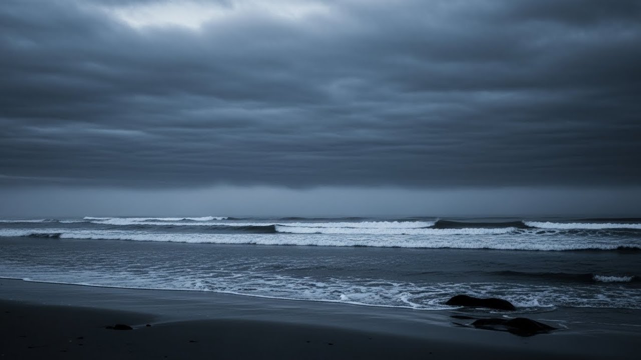 Calming Ocean Waves Sounds | Night Ambience for Emotional Balance at Night with Calm Ocean Rhythm