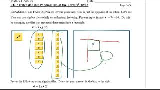 Math 9H Chapter 5 Extension #2