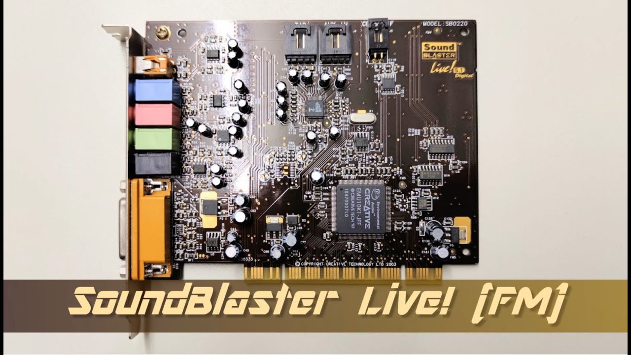 SoundBlaster Live! SB0220 playing R.O.T.T. music in OPL2 FM/Adlib mode