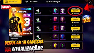 AMANHÃ?? CAMISAS DE TIMES GRÁTIS NA ATUALIZAÇÃO? ÍTENS POR OURO, EMOTE MATUÊ E BLUELOCK - FREE FIRE