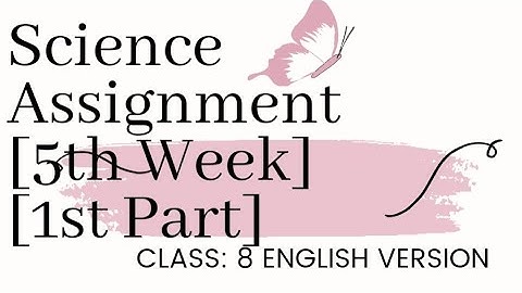 Science Assignment [Class 8EV][5th week][English Version][1st Part]