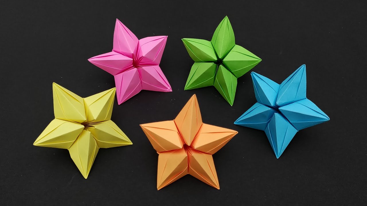 Étoile 3D en papier simple || Origami étoile 3D || Idées diy travaux