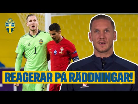 Robin Olsen reagerar på sina bästa räddningar! | Avslöjar sin teknik!