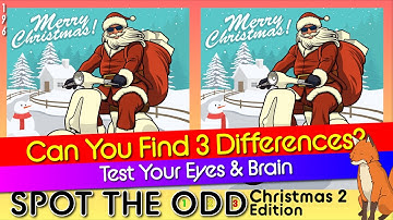 Brain break - CHRISTMAS 2 (196) | find 3 differences | How good are your eyes? Quiz Winter Games