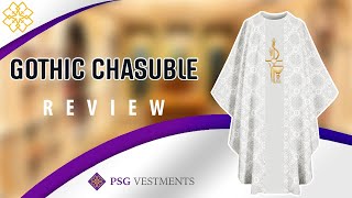 Gothic Chasuble Vestments with Embroidered Spiritual Motifs by PSG Vestments