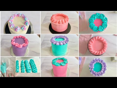  Decoracin de PASTELES para principiantes 12 BORDES BSICOS para pastel con una sola duya 1M