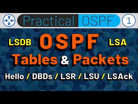 OSPF Framework & OSPF Packets:  LSDB, LSA, Hello, DBD, LSR, LSU, LSAck