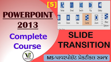 SLIDE TRANSITION,EFFECT OPTIONS | MS POWERPOINT 2013 PART-5 | powerpoint in gujarati practical