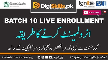 Batch 10 Enrollment I Digiskills Batch 10 Enrollment