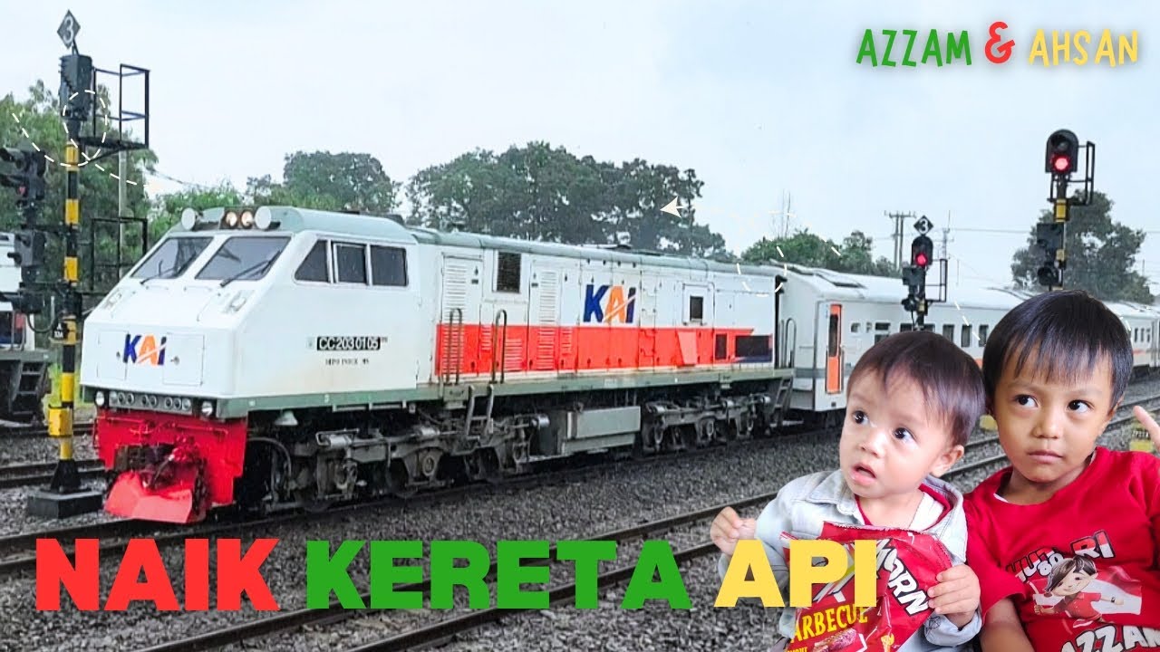 Serunya Naik Kereta Api 🚆 | Pengalaman Azzam & Ahsan Naik Kereta | Anak kecil naik kereta api