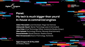 Panel: My tech is much bigger than yours! In-huse vs commercial engines