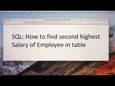 SQL second highest salary from a db table