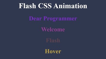 Flash Animation Using HTML & CSS | CSS Animation Tutorials