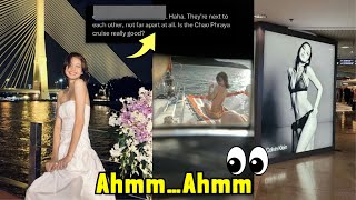 Details Lisa in white wedding dress coincidentally fans spotted her and Fred at Chao Phraya Cruise.. Wow News