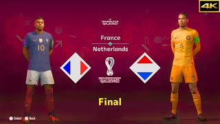 FIFA 23 | FRANCE vs. NETHERLANDS | MBAPPE vs. VAN DIJK | FIFA WORLD CUP FINAL | [4K]