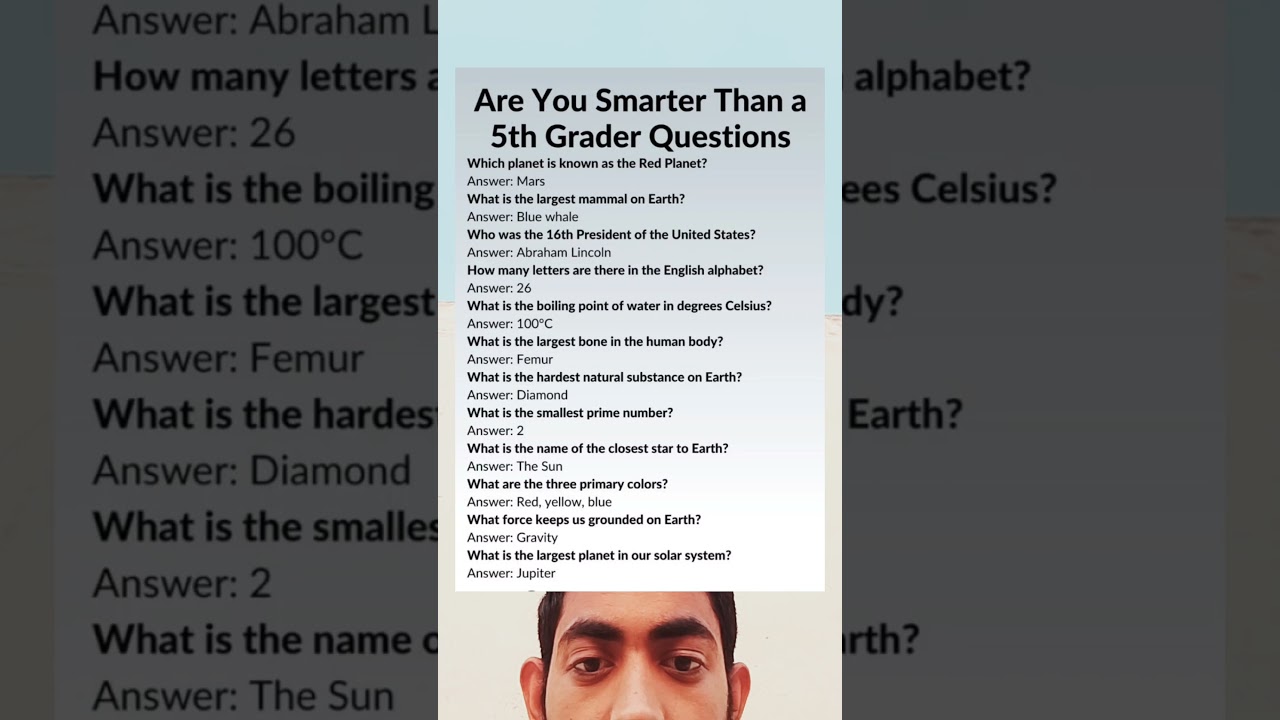 Think You’re Smarter? 🤯 Test your brain with 5th grader questions — answers might shock you! 😳📚