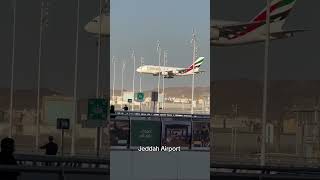 landing Airbus A380 in King Abdul Aziz international airport Jeddah Saudi Arabia #airplane #airport