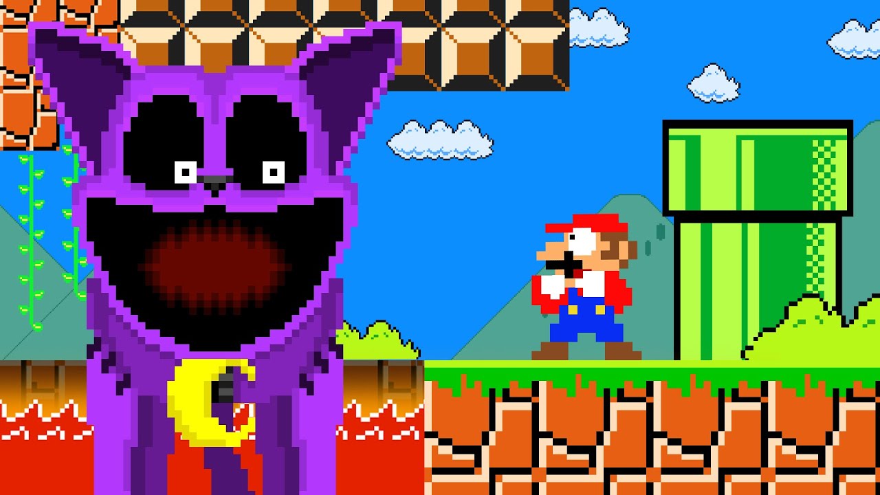 Mario's vs Giant Catnap Escape | Box Mario Pixel