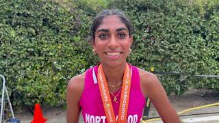 Maia Murthy of Northwood 1st Place Girls Open Varsity at Orange County Cross Country Championships