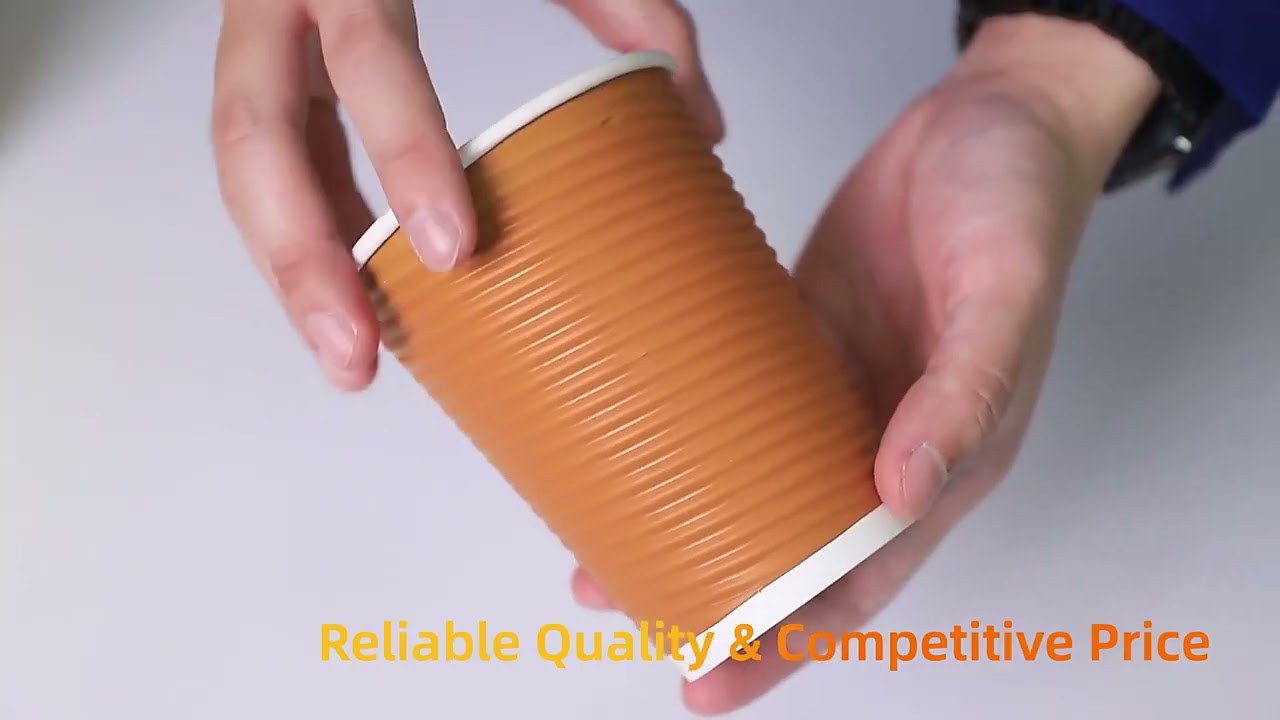 Custom logo Printed Cardboard Cup Disposable Biodegradable Kraft Paper Coffee Cup With Lids