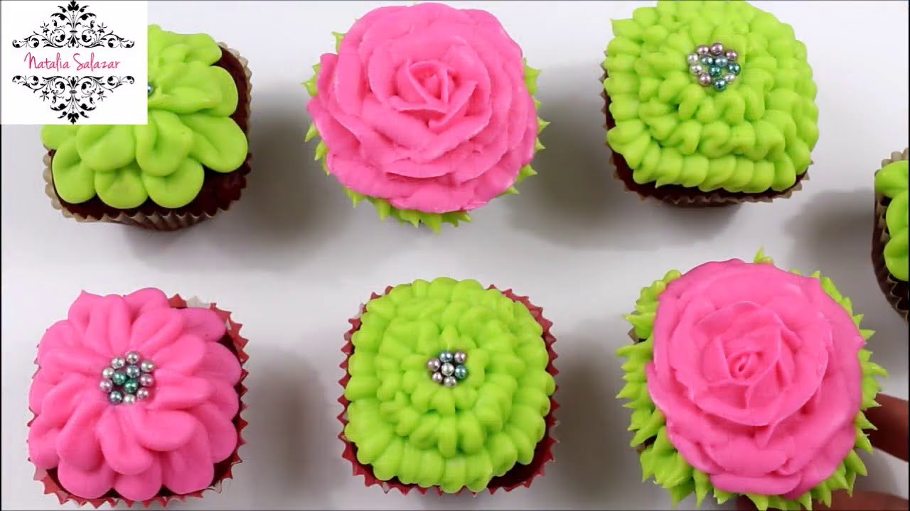 🌸Cómo decorar cupcakes con frosting de queso crema Natalia Salazar