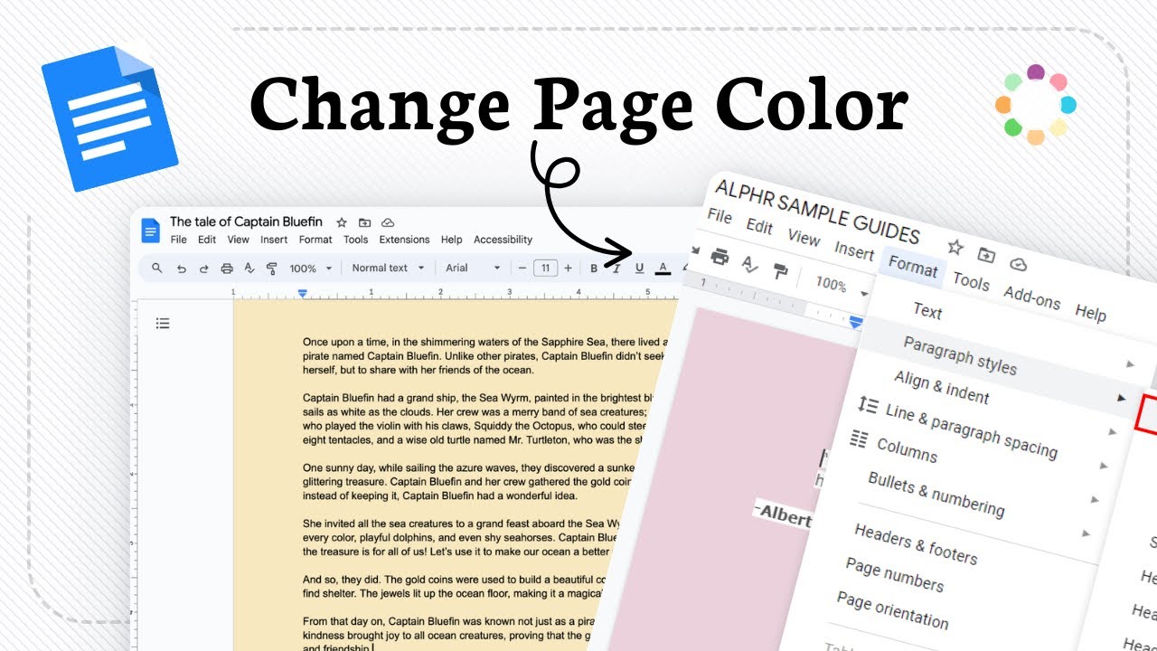 How to change document background color in google docs - YouTube