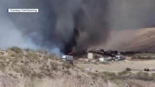 VIDEO: "Cottonwood Trail Fire" burns near I-15 in southern Utah