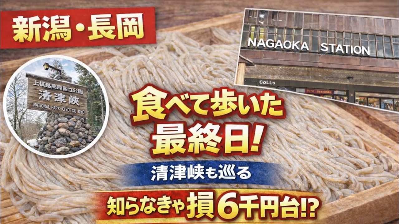 【新潟・長岡2泊3日】青島食堂と老舗巡り｜朝食付き6千円台ホテル＆清津峡も巡る最終日