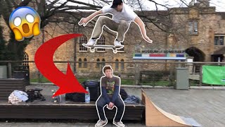 HE DID A OLLIE OVER HIM ?!