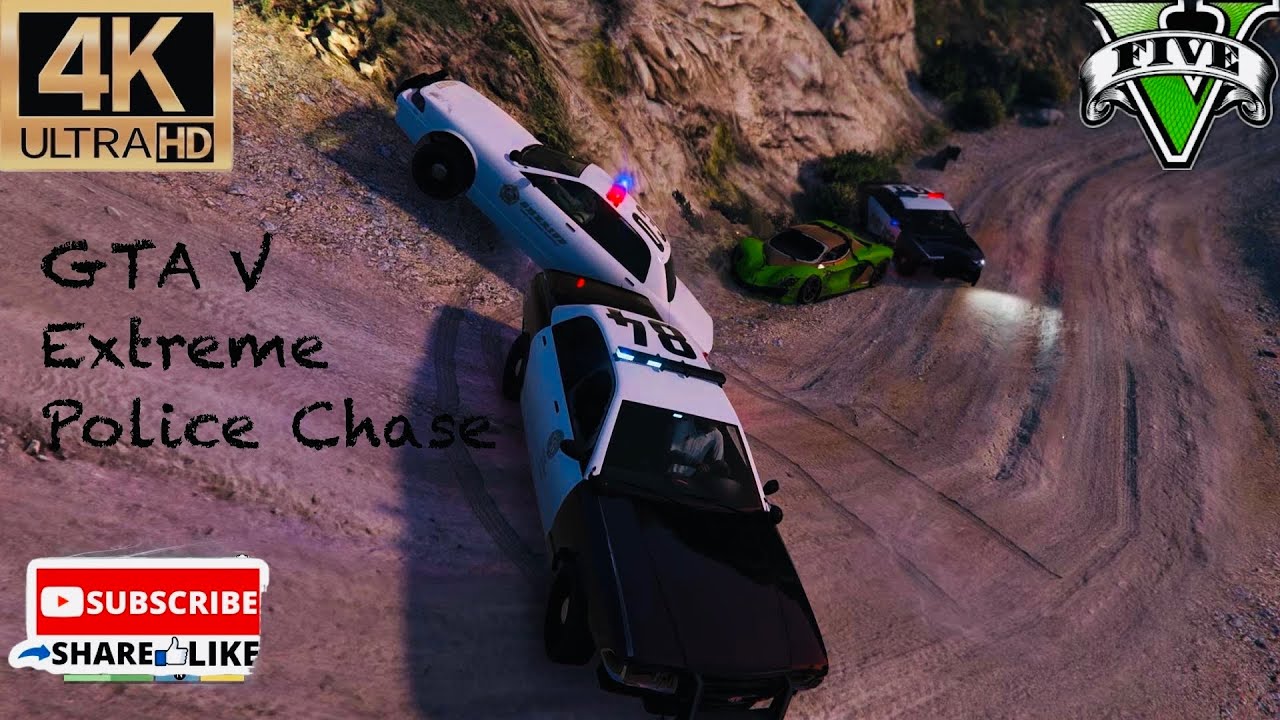 GTA V Extreme Police Chase (4K60FPS) ~ #gta5 #gta #gaming #fun - YouTube