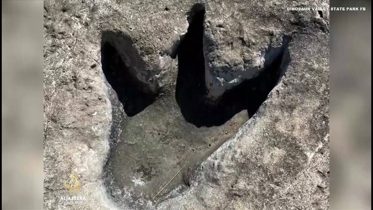 الجفاف يكشف عن آثار أقدام ديناصورات عمرها ملايين السنين