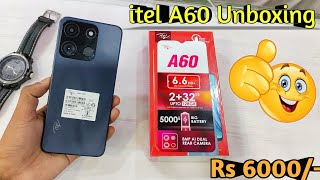 itel A60 Unboxing | Rs 6000 with Fingerprint and Facelock | 5000mAh Battery| Budget Smartphone |