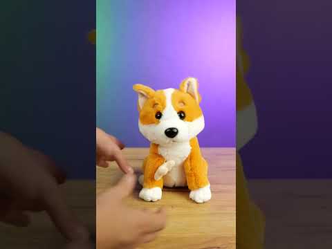 Інтерактивна іграшка песик з сенсорами звукозаписом рухом голови та хвостом заводною кісточкою для дітей 15х18х25 см, видео 1