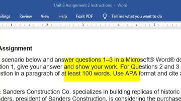Unit8 Assignment 2 Video Instructions