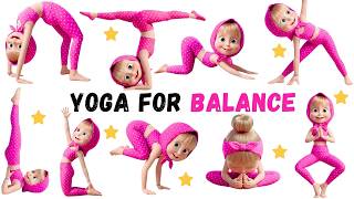 🌈🐻 Masha’s Super Yoga Challenge!  | Fun Yoga Poses, Big Moves & Superhero Training! | Yoga Baby Kids