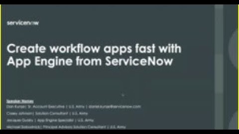 Tech Talk Series: ServiceNow Army Webinar App Development Learn how to create new workflow apps fast