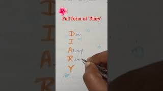 Dear diary... Full form of ''Diary''...🌺🌺