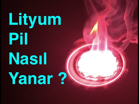 36.video - Lityum Pil Nasıl Yanar ? Deney , Energizer Lithium Battery Fire , Experiment