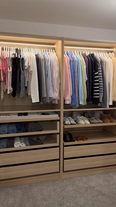 fill my wardrobe with me! 👖🤍 #asmr #satisfying #roommakeover #ikea #organization #aesthetic